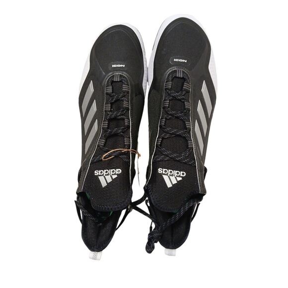 Adidas Icon 7 Baseball Cleats Mens Sz 13 Black 3 Stripes Boost Metal BRAND NEW! - Picture 15 of 16